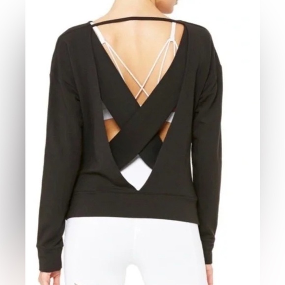 Alo Yoga women uplift backless sweatshirt - Picture 3 of 6